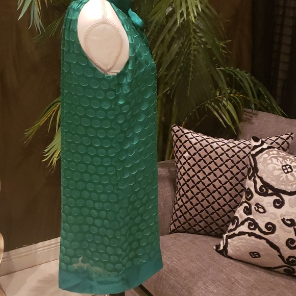 SNAP. Green Women's dress, Sleeveless with Satain Tie, Size 7 - Picture 3 of 13